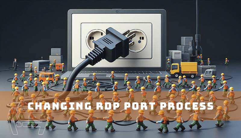 A visual representation of the complex process of changing RDP port on a large-scale network.