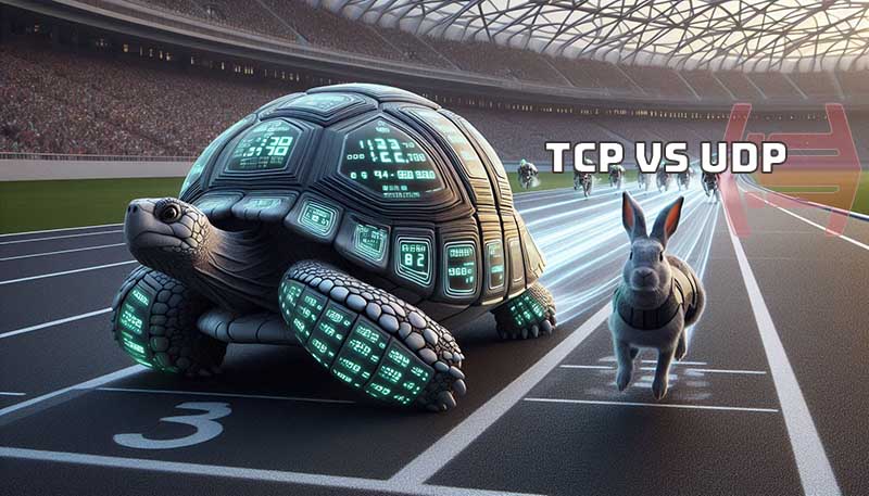 Speed vs reliability: The tortoise and the hare, reimagined: TCP vs UDP in a high-tech race.